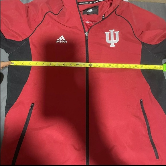Adidas INDIANA HOOSIERS Climaproof Jacket Mens Small Full Zip Embroidered Red - Picture 9 of 10